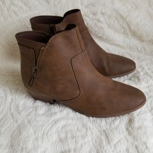 Brown fall booties.
